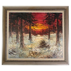 Quadro di Oli realizzato su tela con cornice in legno degli anni '40