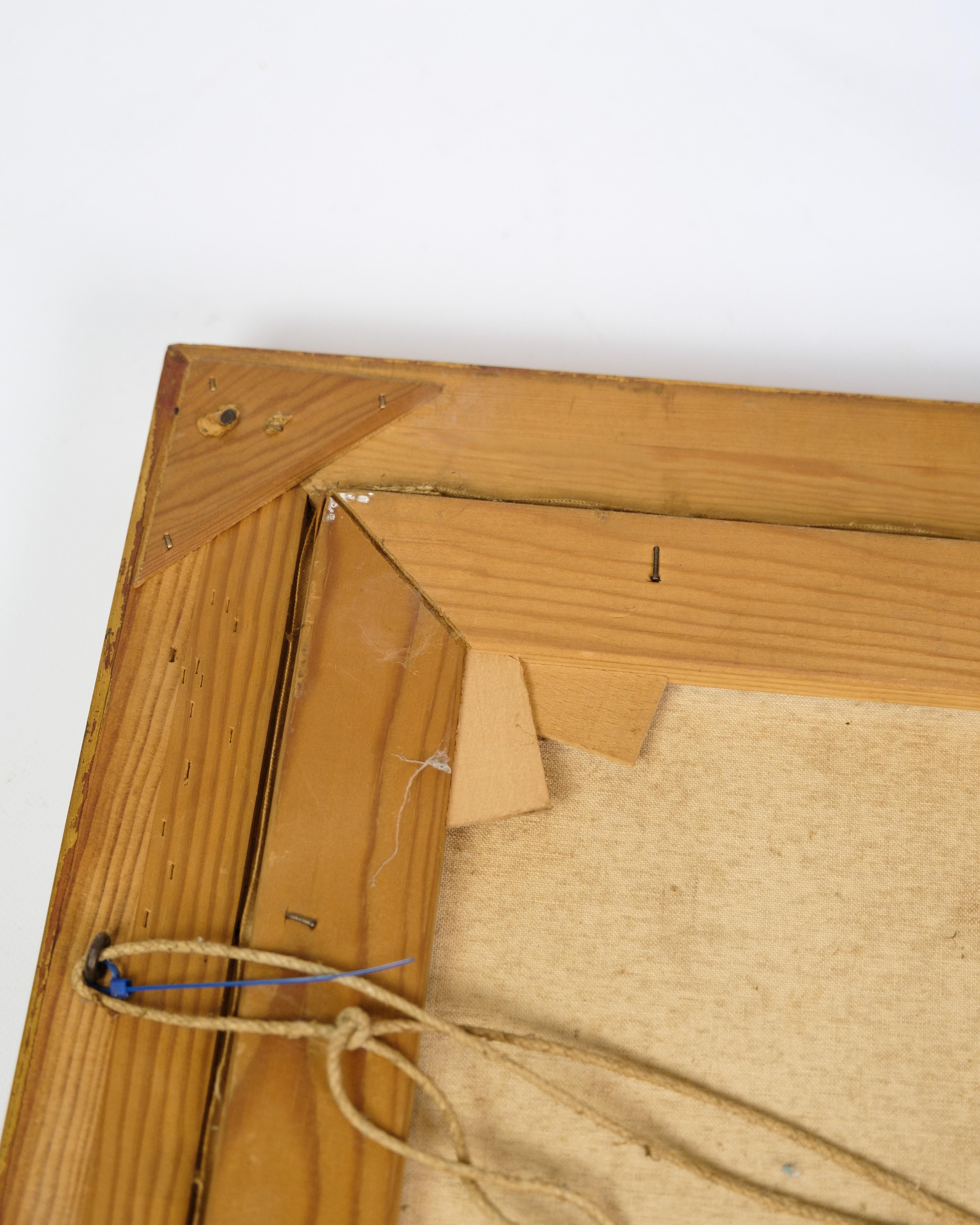 Metà XX secolo Pittura Oli su tela con cornice dorata degli anni '40 in vendita