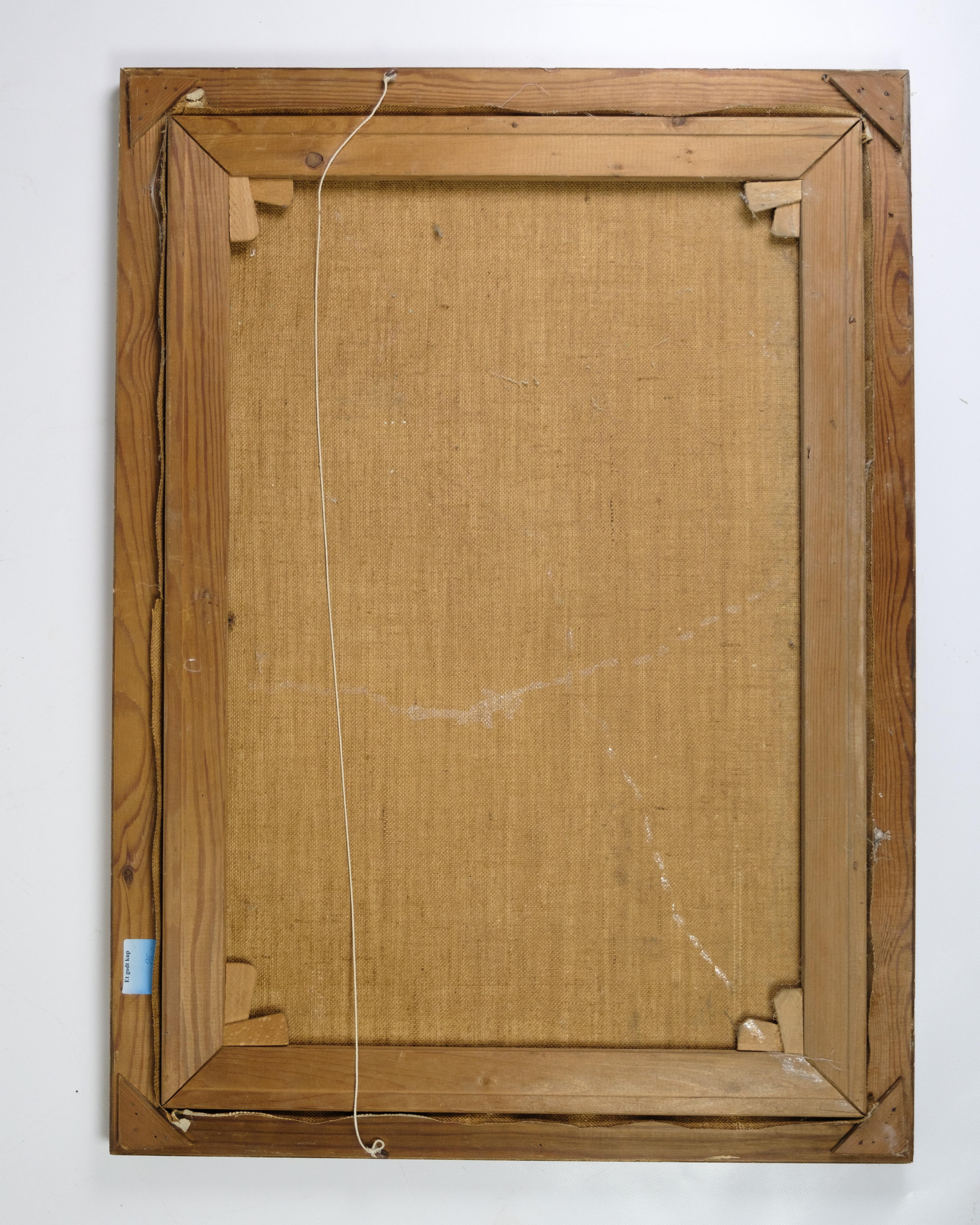 Pittura Oli su tela con cornice dorata firmata da T.H. Skovgaard degli anni '30 In condizioni buone in vendita a Lejre, DK