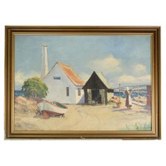 Pittura Oli su tela con cornice dorata firmata da T.H. Skovgaard degli anni '30