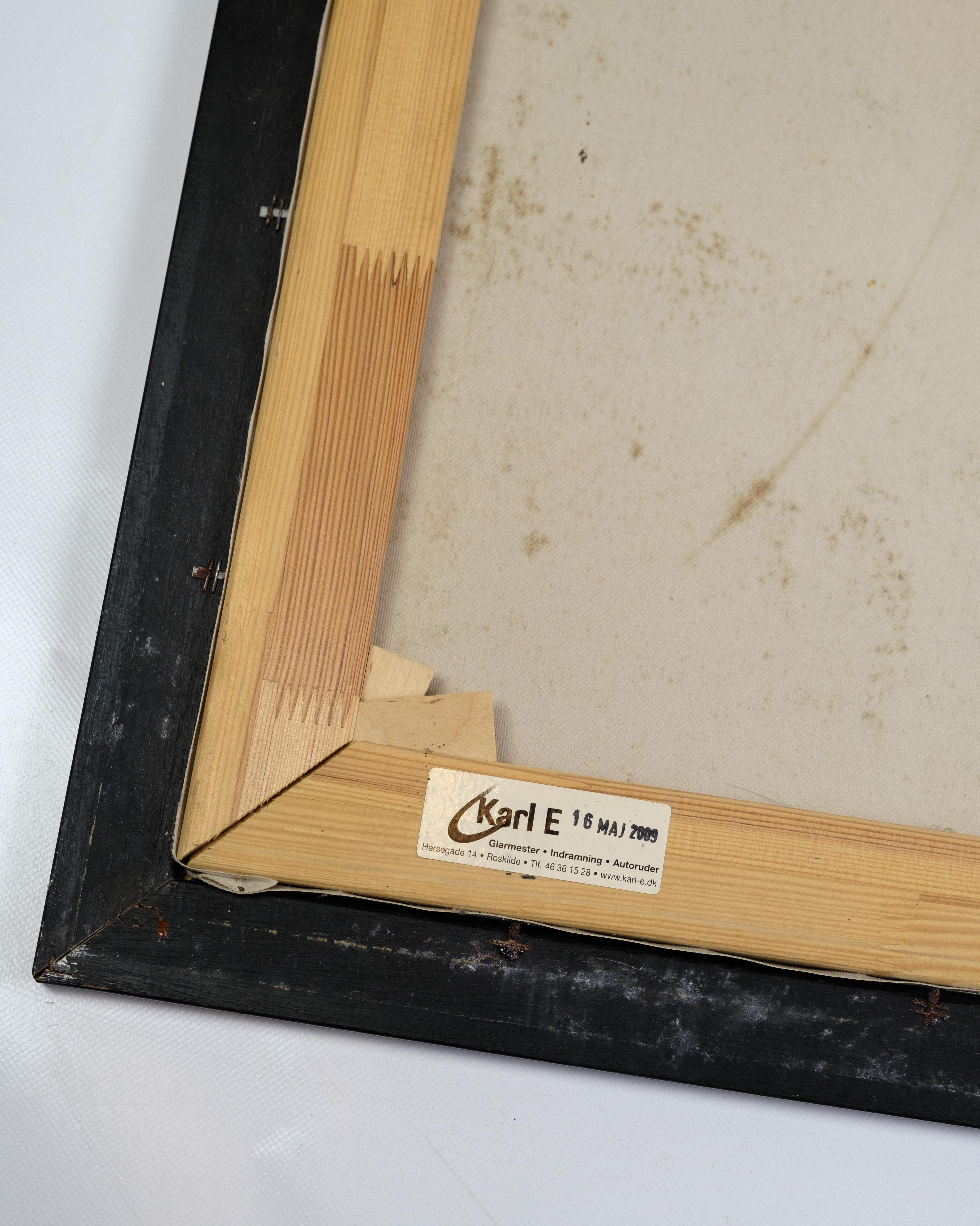 Oli, Gemälde auf Leinwand mit Holzrahmen im Zustand „Gut“ im Angebot in Lejre, DK