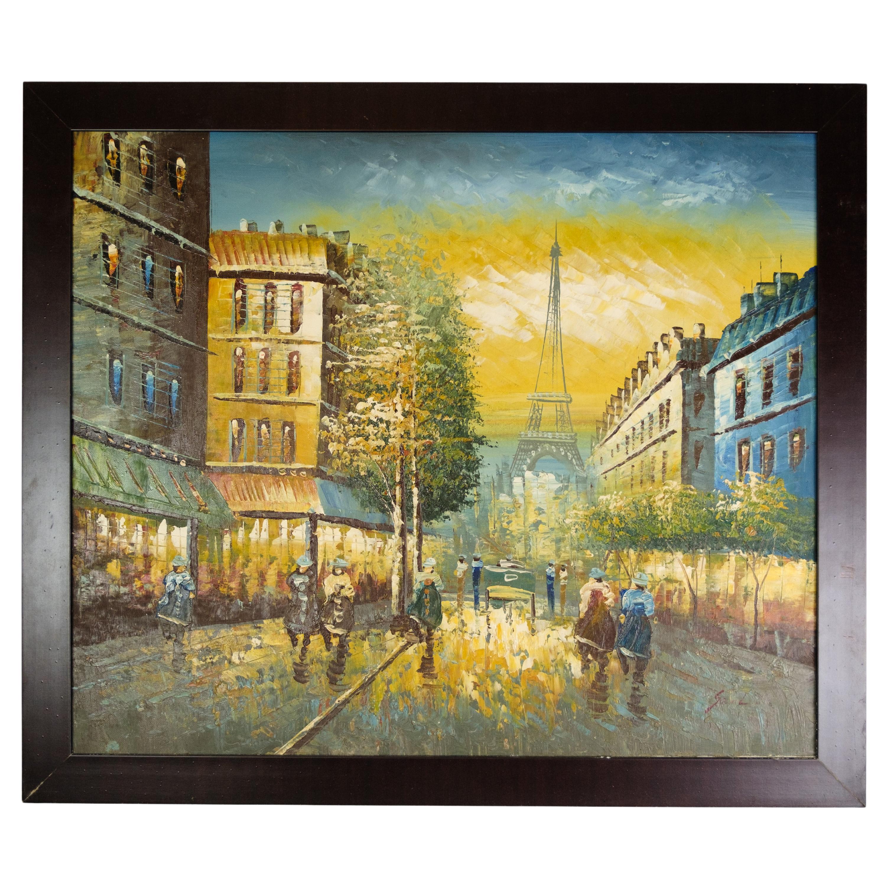 Quadro Oli realizzato su tela con cornice in legno