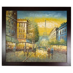 Peinture Oli réalisée sur toile avec cadre en bois