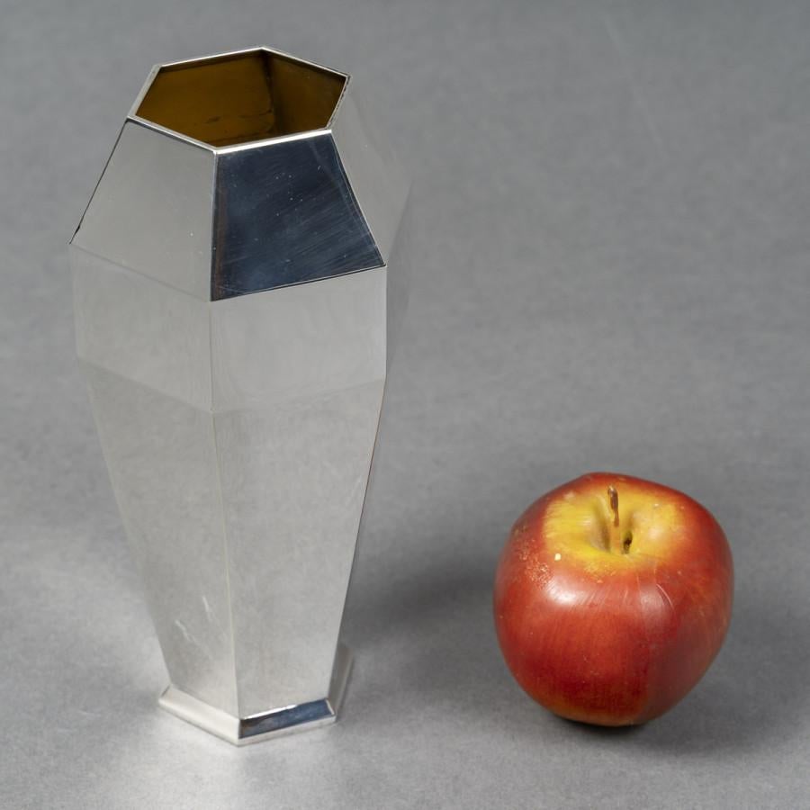 OLIER & CARON Vase en argent massif Epoque ART DECO 1930 6