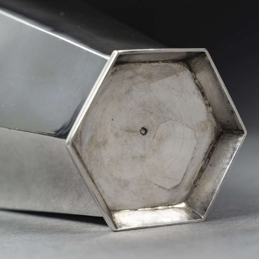 OLIER & CARON Vase en argent massif Epoque ART DECO 1930 3