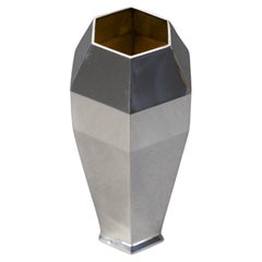 OLIER & Caron Vase en argent massif Epoque ART DECO 1930