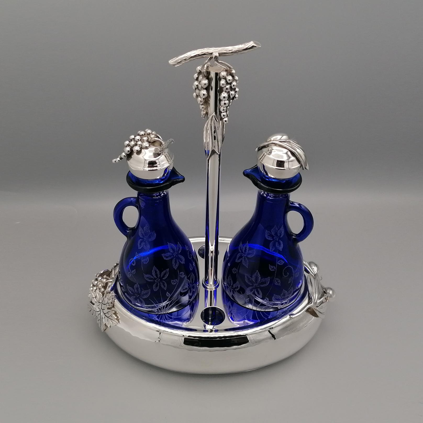 Italian sterling silver oil cruet 800 For Sale 4