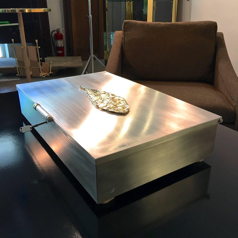 Contemporary Oligarch Size Sterling Silver Humidor For Sale