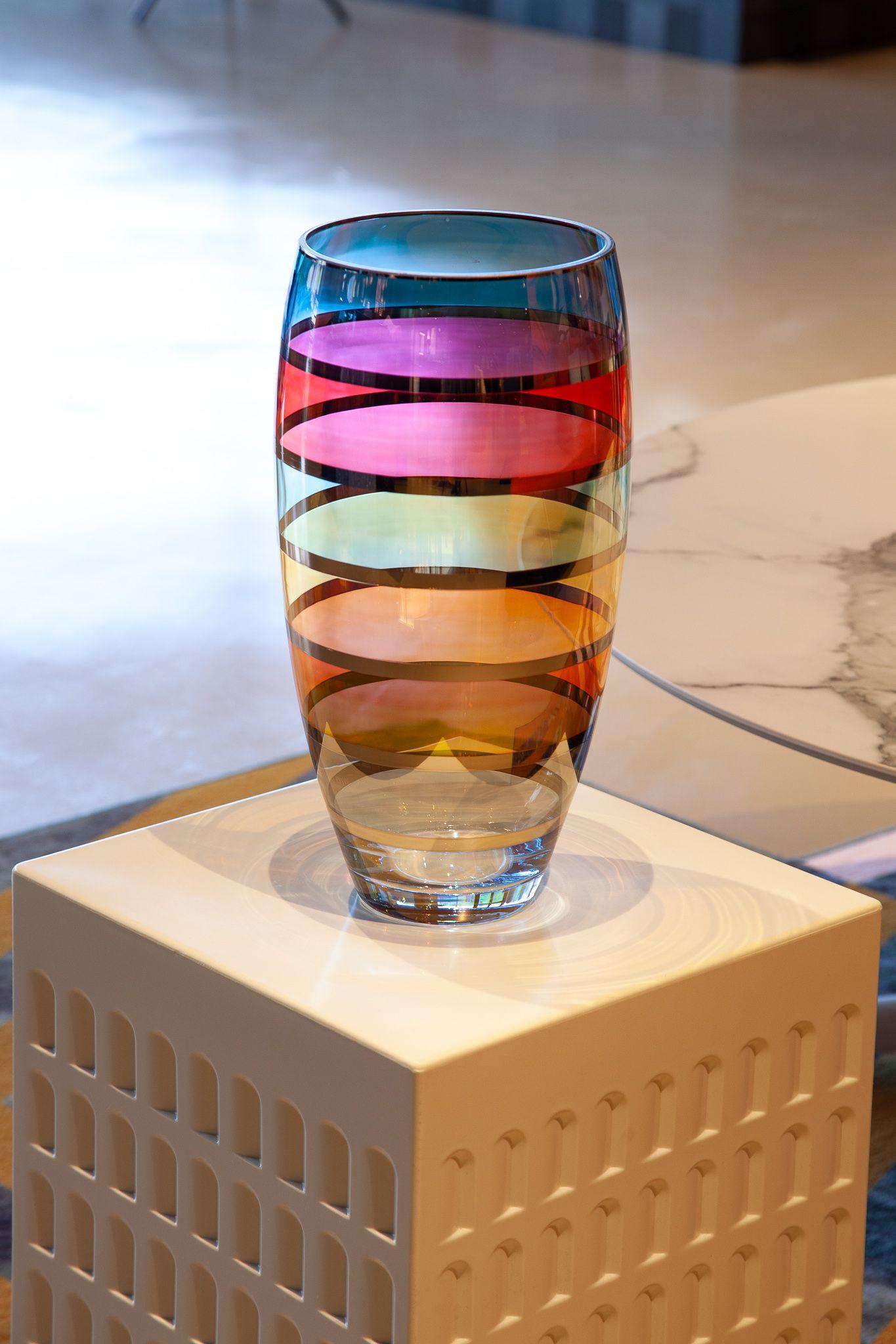 Modern Olimpia Olive Shape Vase 22cm by Vetrerie di Empoli For Sale
