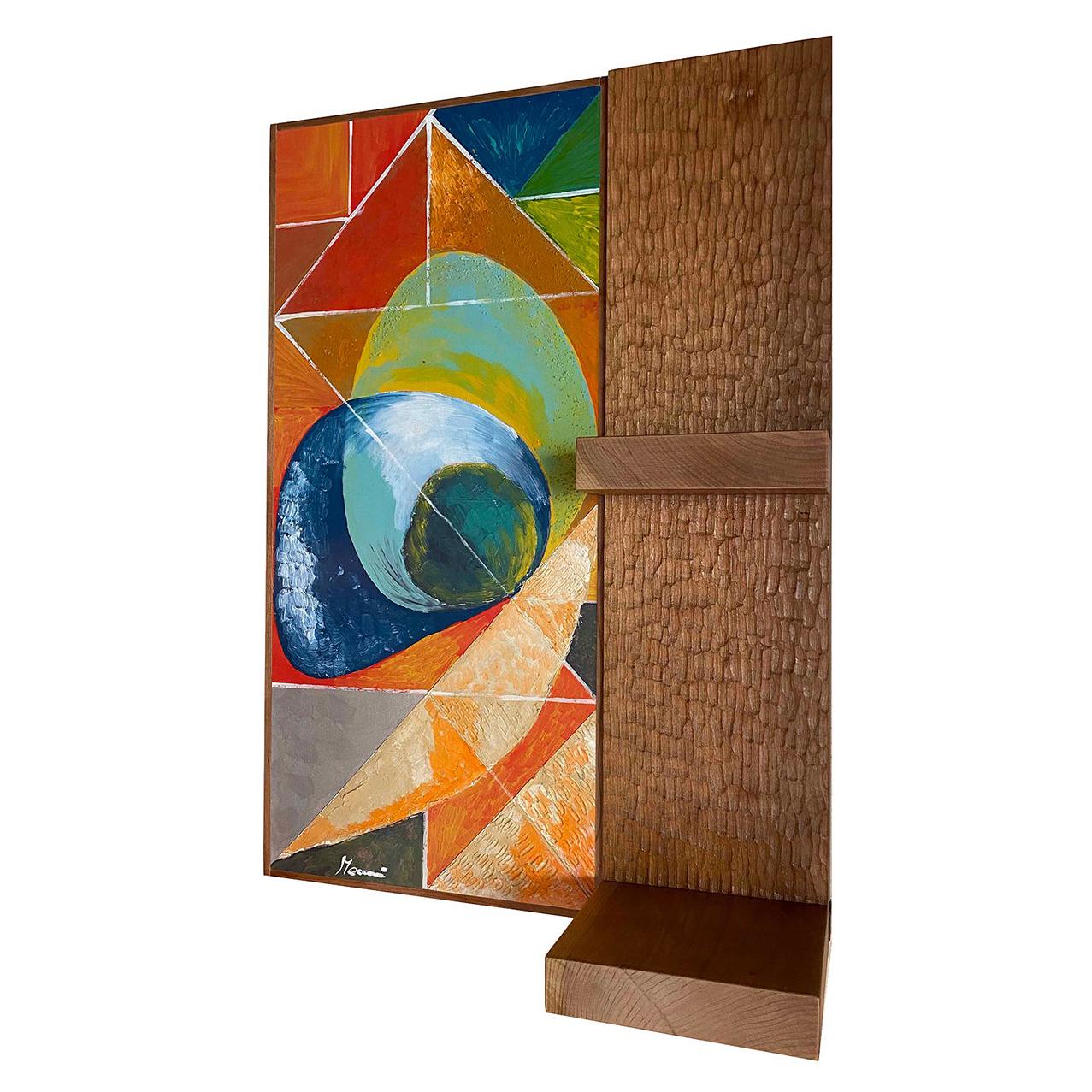 Olimpia Wall Panel with Shelf Limited Edition by Mascia Meccani For Sale