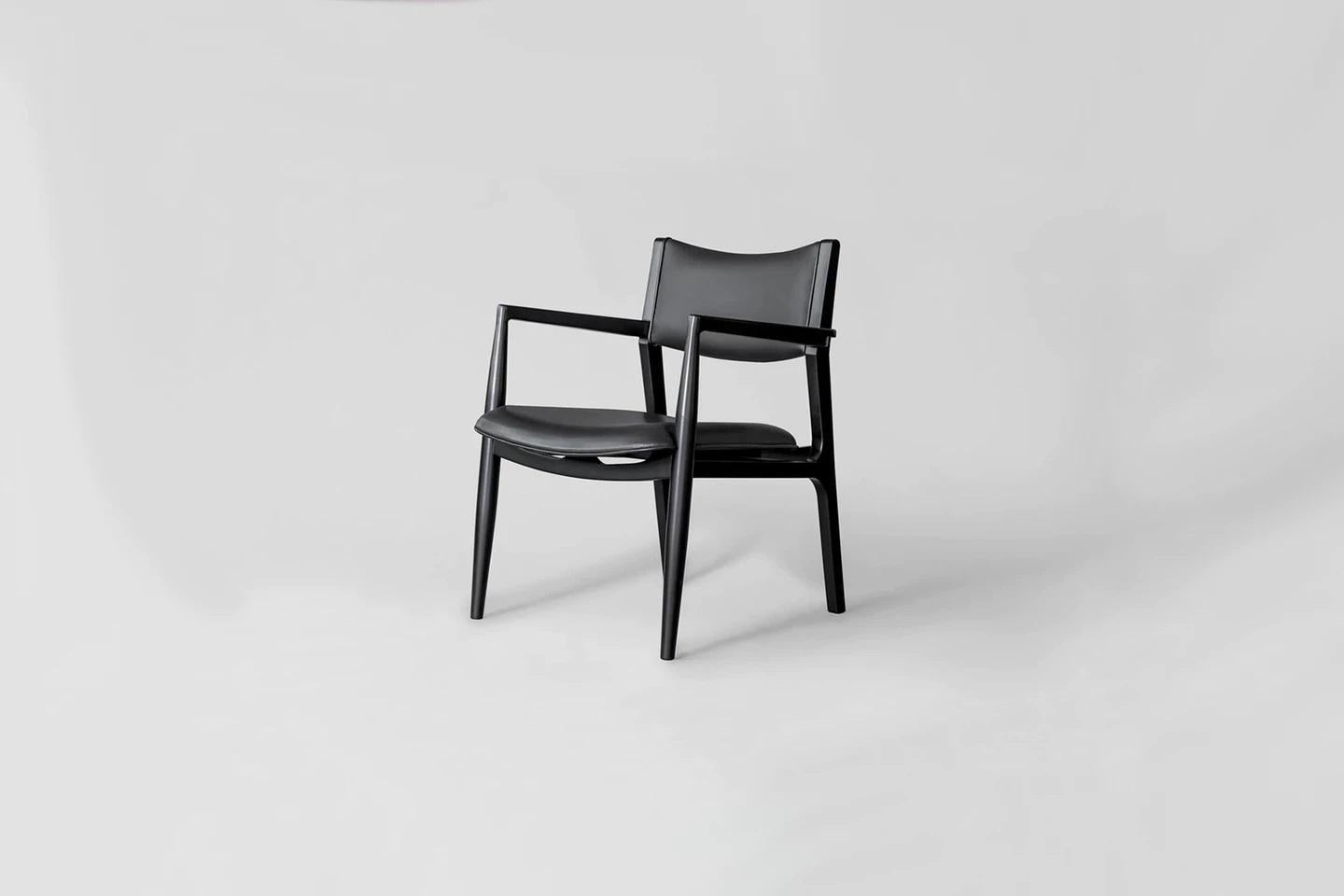 Olimpica dining chair by Atra Design
Dimensions: D 58.5 x W 65 x H 80.5 cm
Materials: Elmosoft leather, charcoal oiled mahogany.

Atra Design
We are Atra, a furniture brand produced by Atra form a mexico city–based high end production facility that