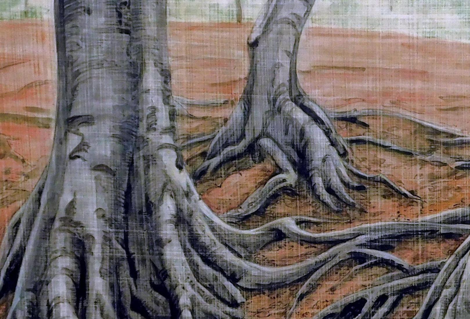 Pintura al temple surrealista de Olin Dows. en venta 3