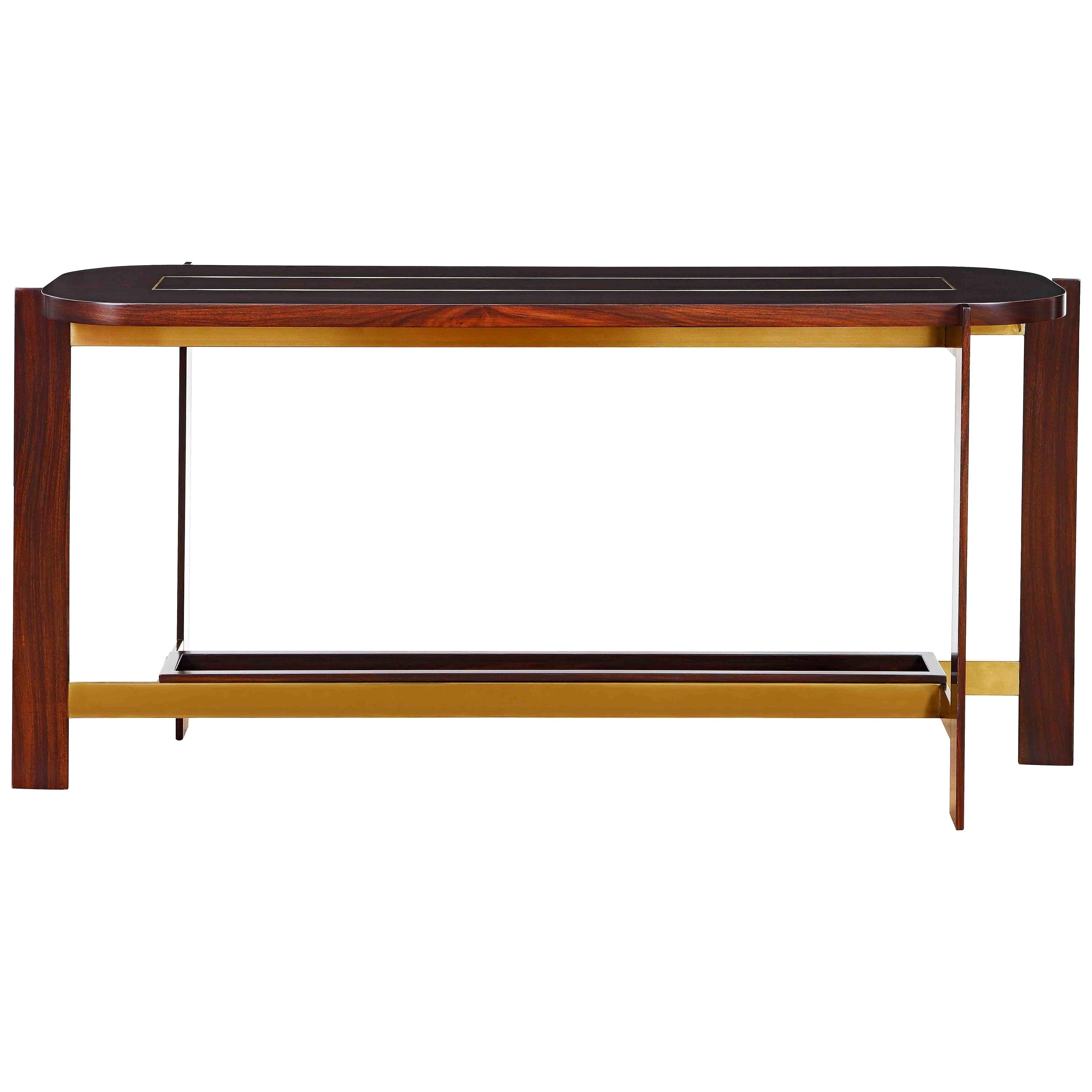 "OLINDA" Contemporary Console Table in Pau Ferro Wood by Janete Costa For Sale