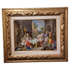 Oil on copper 800 Christ in the house of Martha with Mary and Lazarus