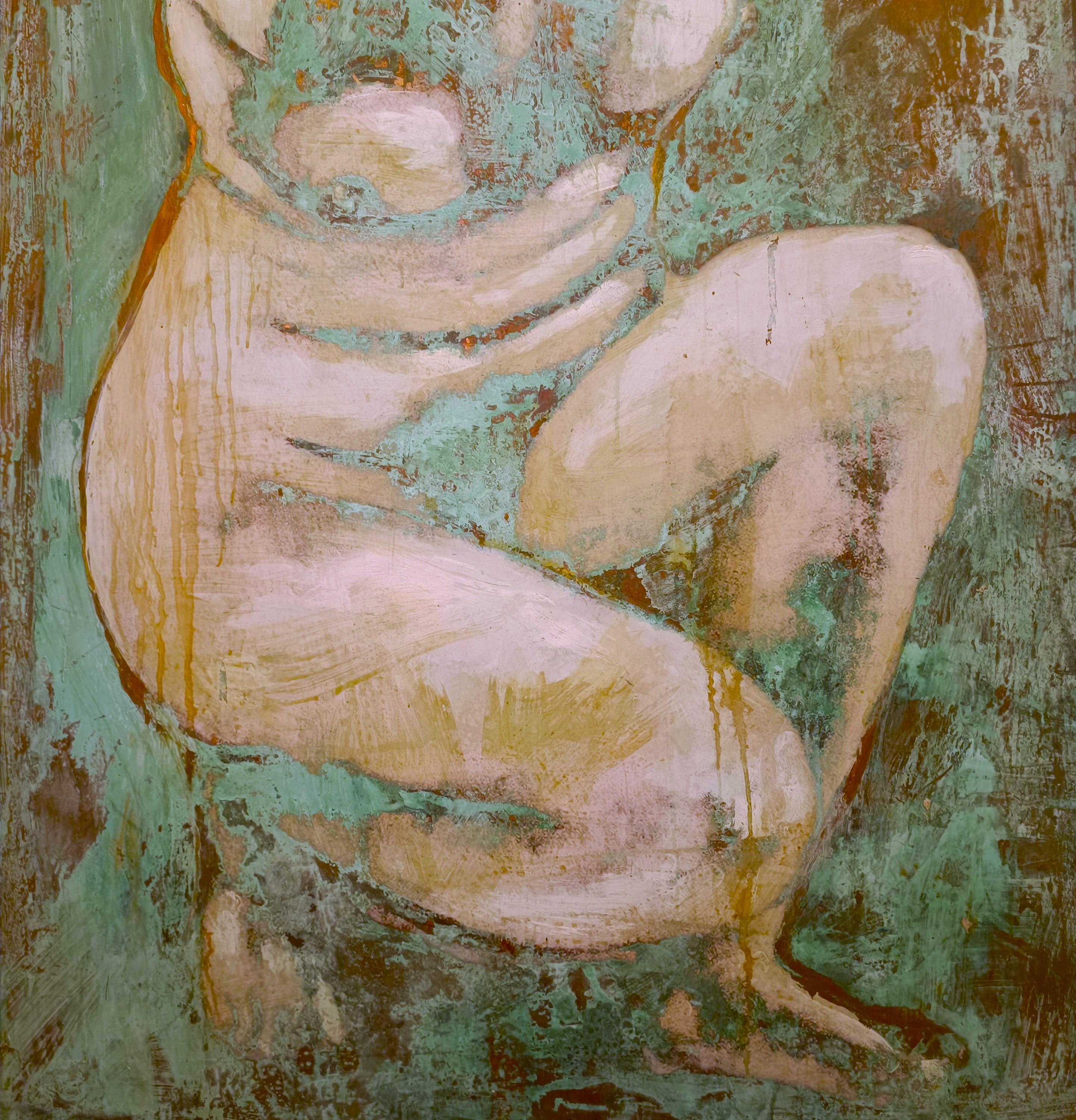 Óleo sobre cobre oxidado 