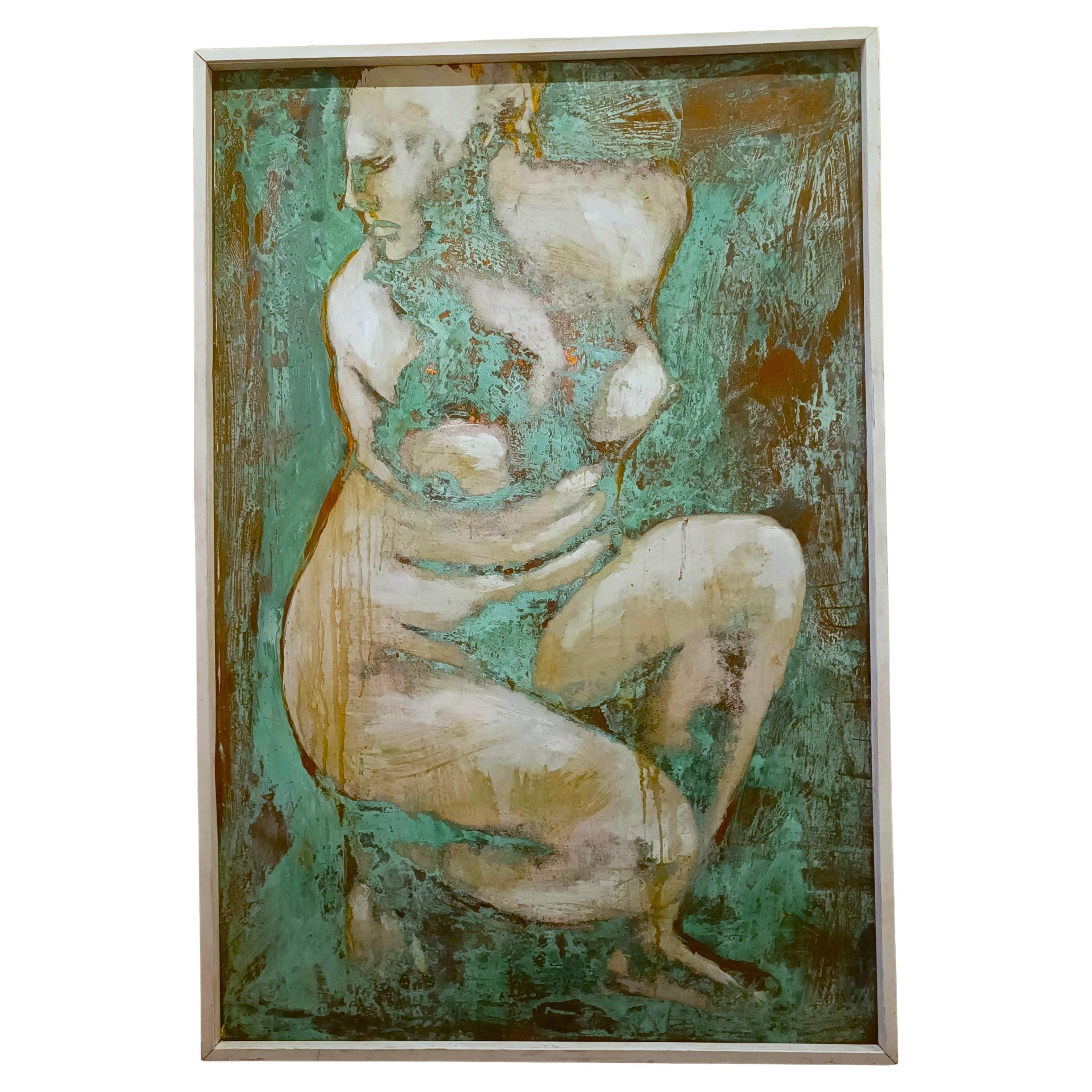 Óleo sobre cobre oxidado "Afrodita diosa del Amor" - Una obra maestra de Alessandro La en venta