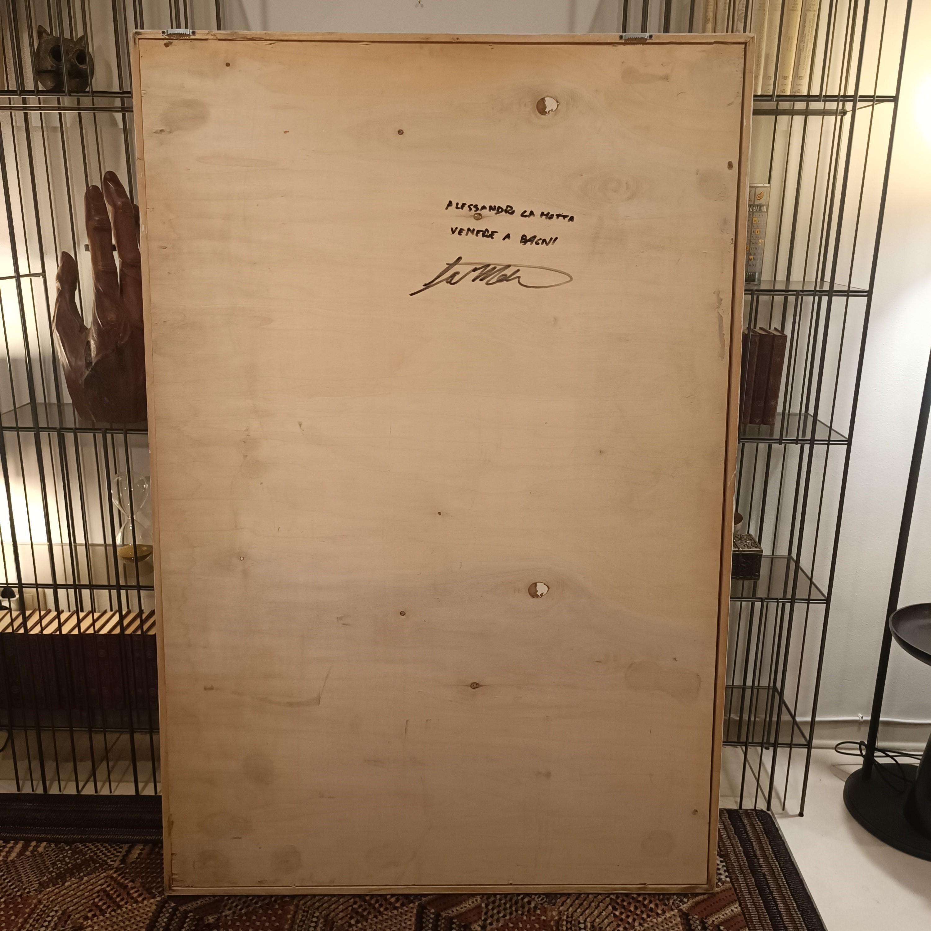 Olio su rame ossidato Venere al bagno opera di Alessandro La Motta im Angebot 4