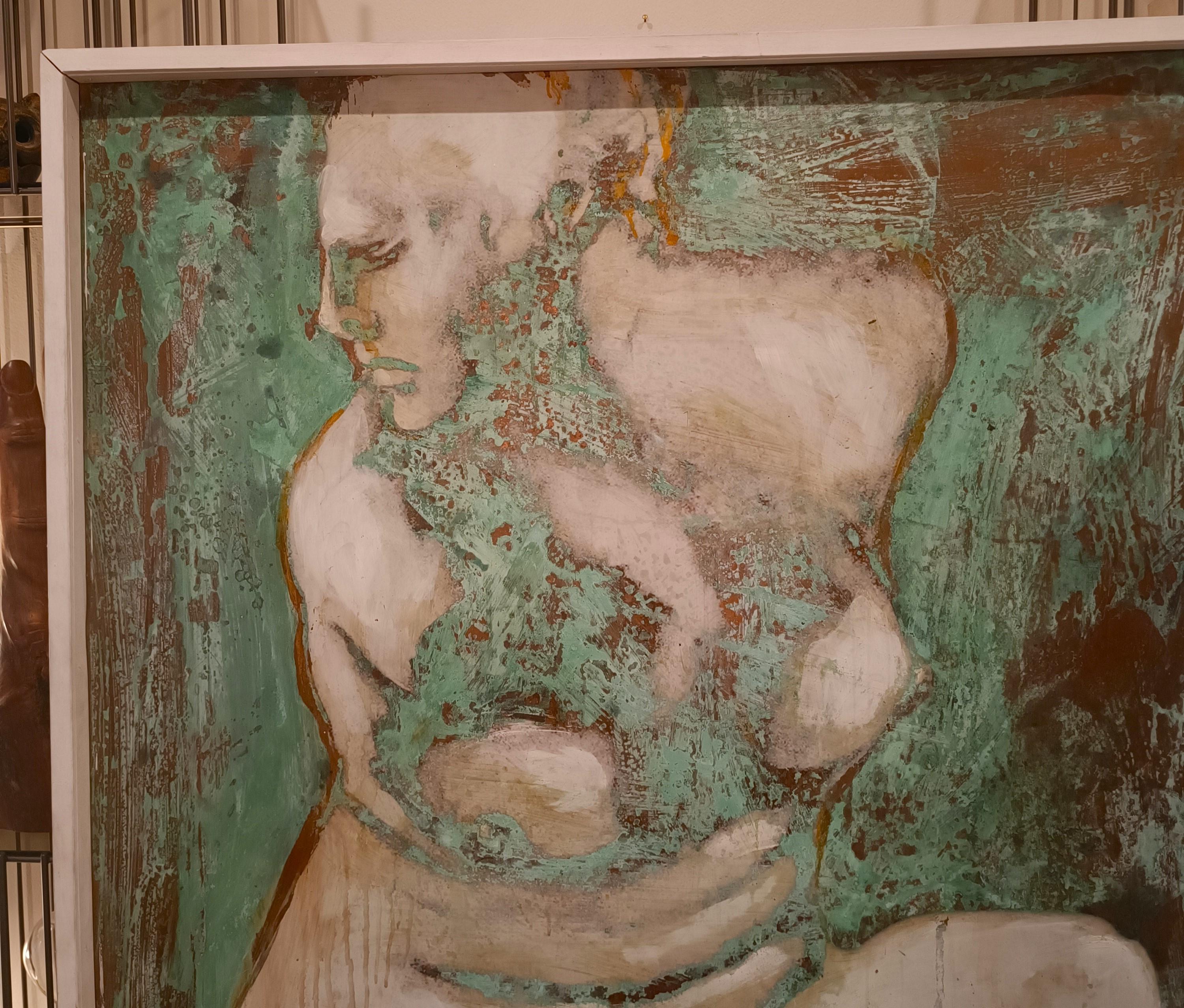 Olio su rame ossidato Venere al bagno opera di Alessandro La Motta (Zeitgenössisch) im Angebot