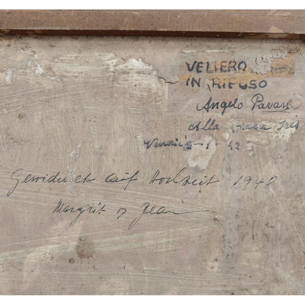 Mid-20th Century Olio su tavola, Angelo Pavan 