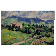 Öl auf Tafel Ansicht von Monte Grappa und Boccaor, T. Wolf Ferrari - 1934, Italien