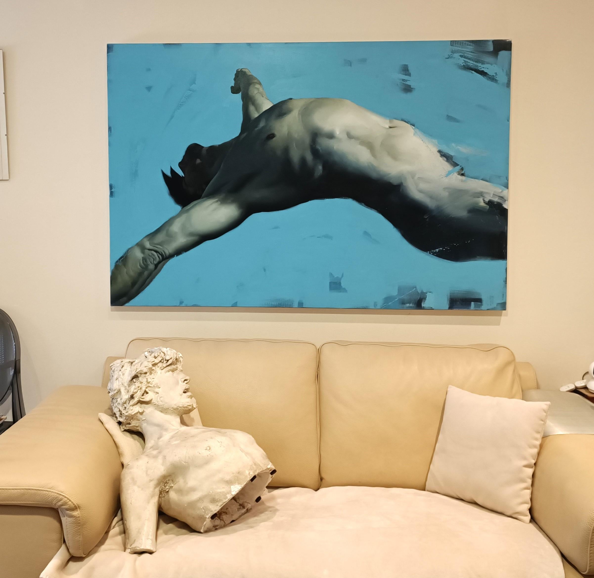 Extraordinario óleo sobre lienzo del cotizado artista italiano Filippo Manfroni, óleo de 150x100 cm que representa un desnudo masculino. Excelente estado general, la obra está firmada por el artista, alta calidad. Nos enorgullece anunciar que 