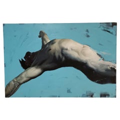 Oil on canvas "Nude man" Filippo Manfroni hyperealism Context Art Miami