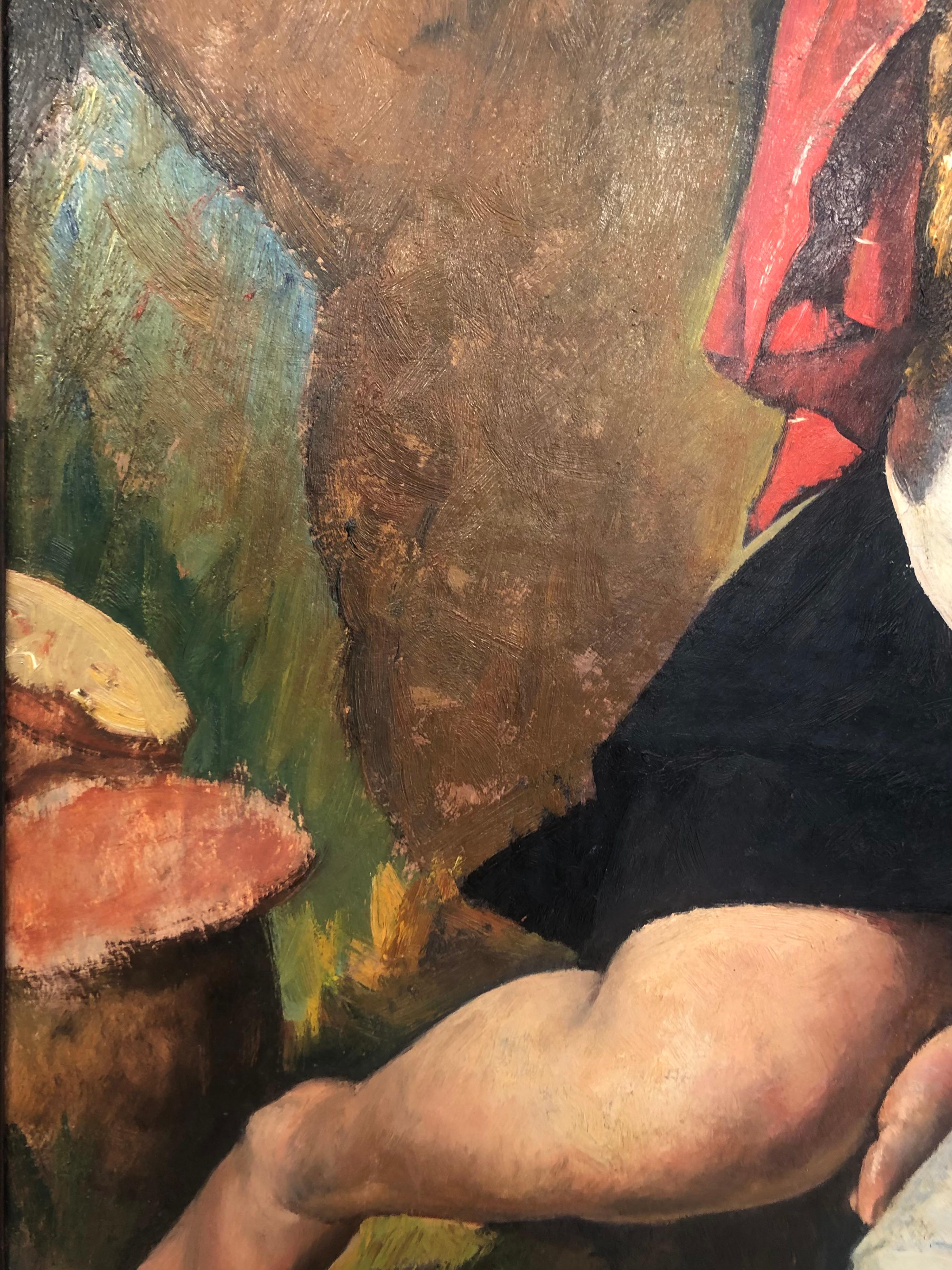 Italian Olio su tela di Dyalma Stultus 