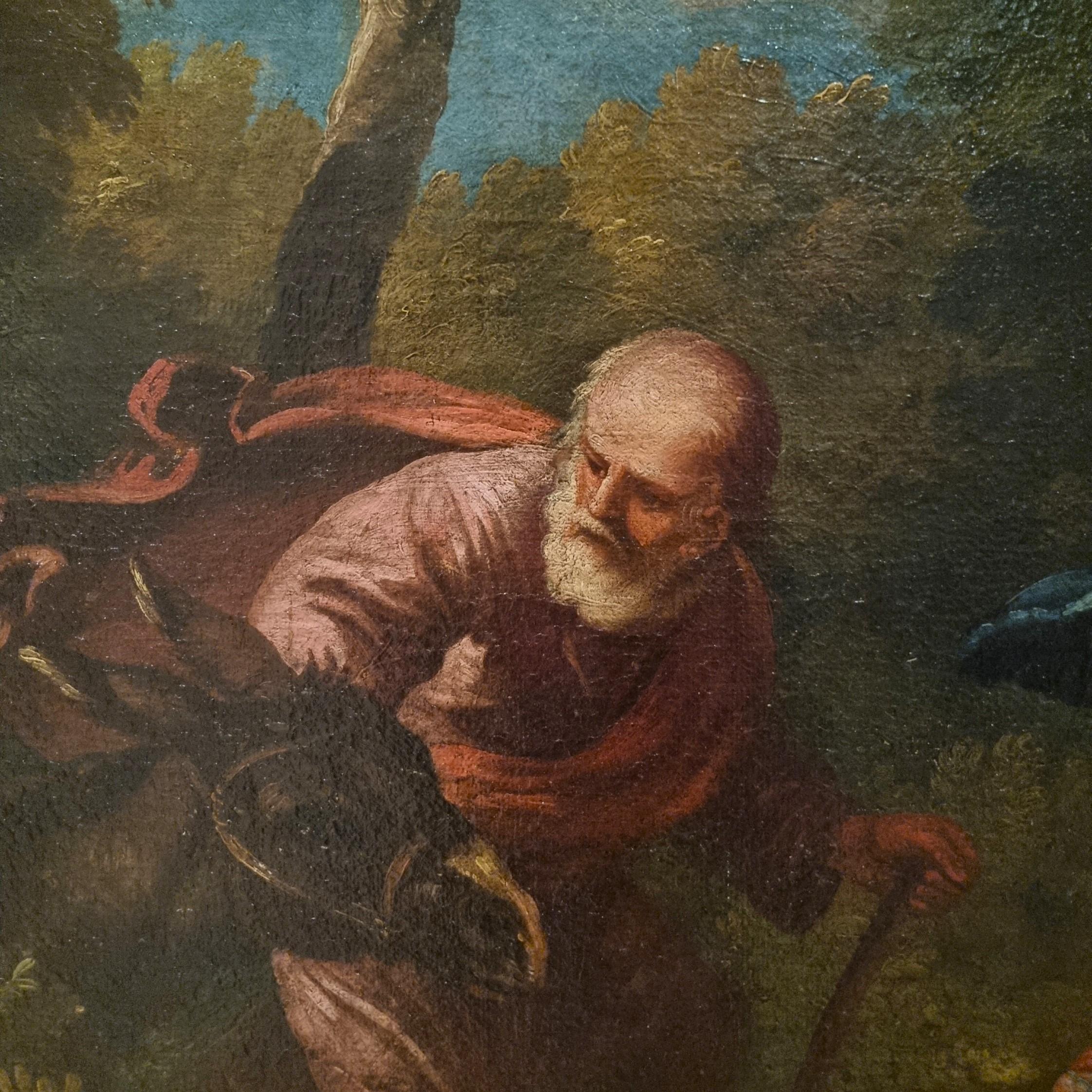 Öl auf Leinwand Ende des 17. Jahrhunderts Flucht aus Ägypten von Philipp Peter Roos 1657-1706 (Geölt) im Angebot