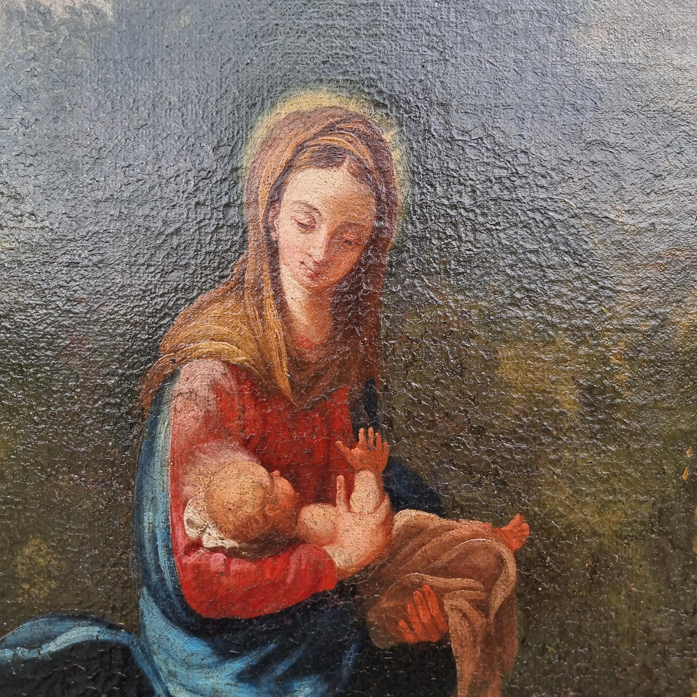 Öl auf Leinwand Ende des 17. Jahrhunderts Flucht aus Ägypten von Philipp Peter Roos 1657-1706 im Zustand „Hervorragend“ im Angebot in Villa Verucchio, Emilia-Romagna