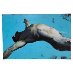 Oil on canvas "Nude man" Filippo Manfroni hyperealism Context Art Miami