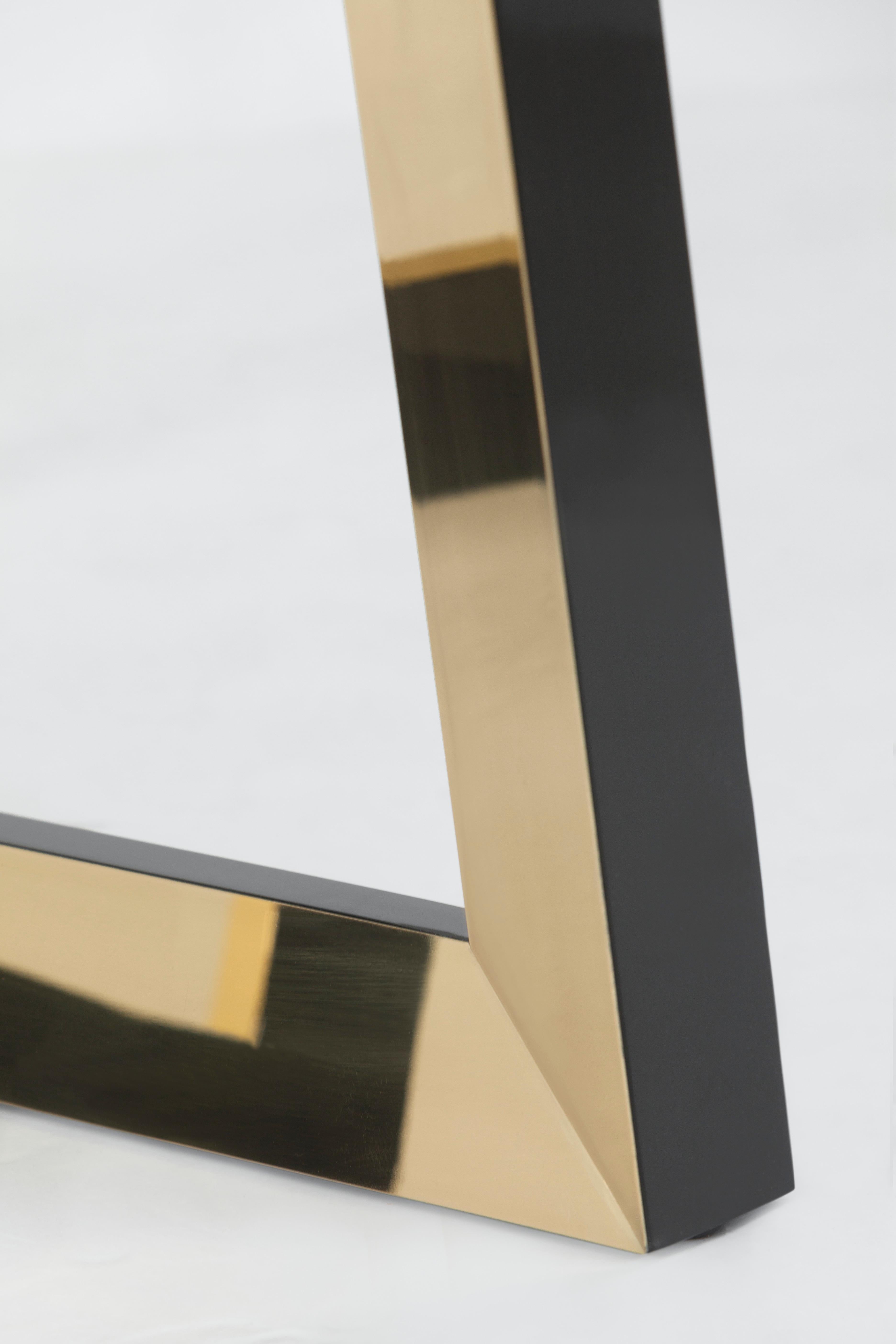 Hand-Crafted Modern Olisippo Console Table, Brass Glass, Handmade in Portugal by Greenapple For Sale