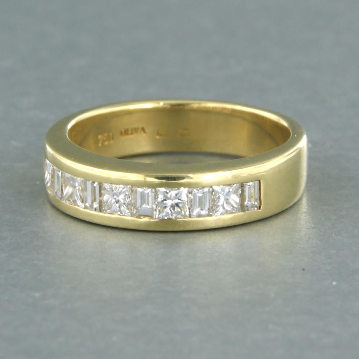 Princess Cut Oliva - Ring with diamonds 18k yellow gold For Sale