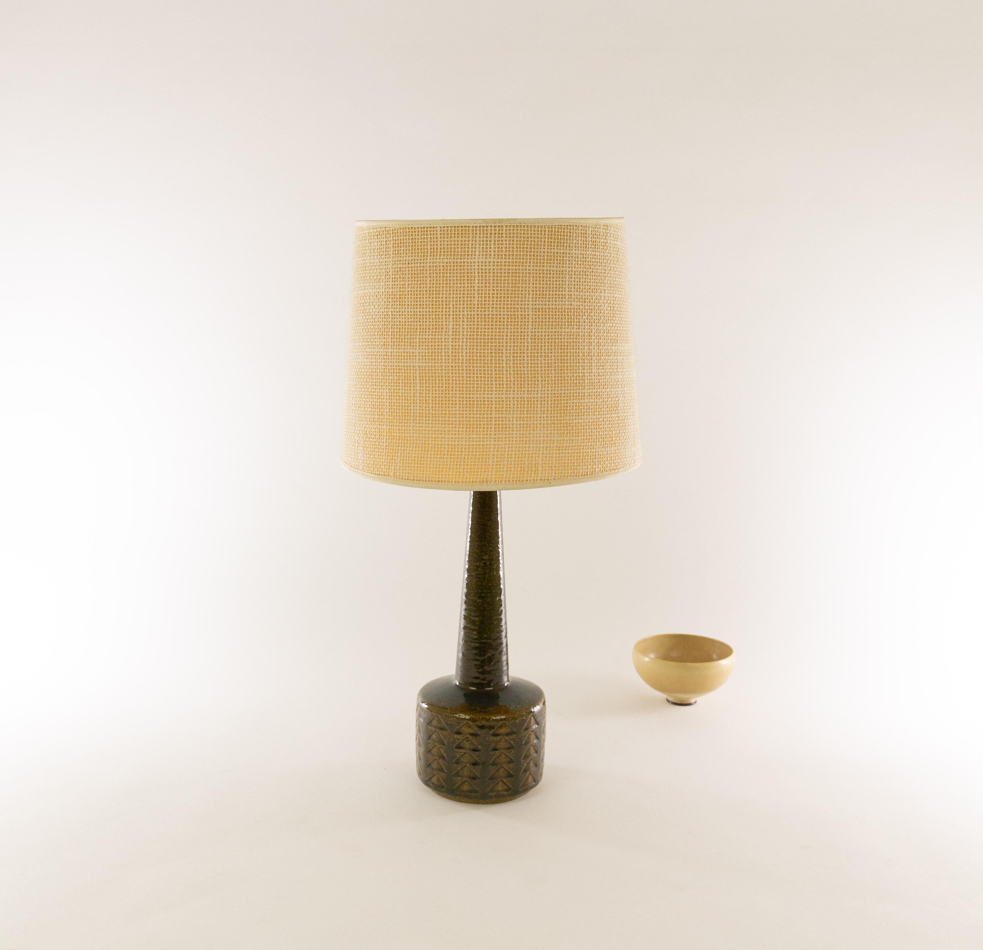 Hand-Crafted Olive and Amber DL/35 Table Lamp by Linnemann-Schmidt for Palshus, 1960s For Sale