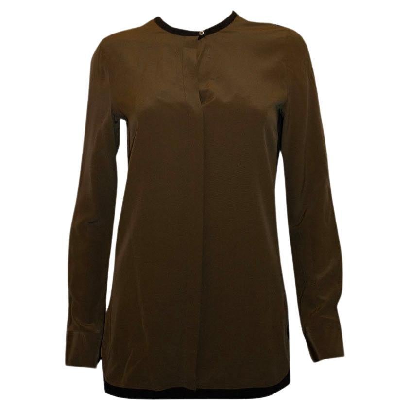 Olive and Black Silk Top by Vince For Sale