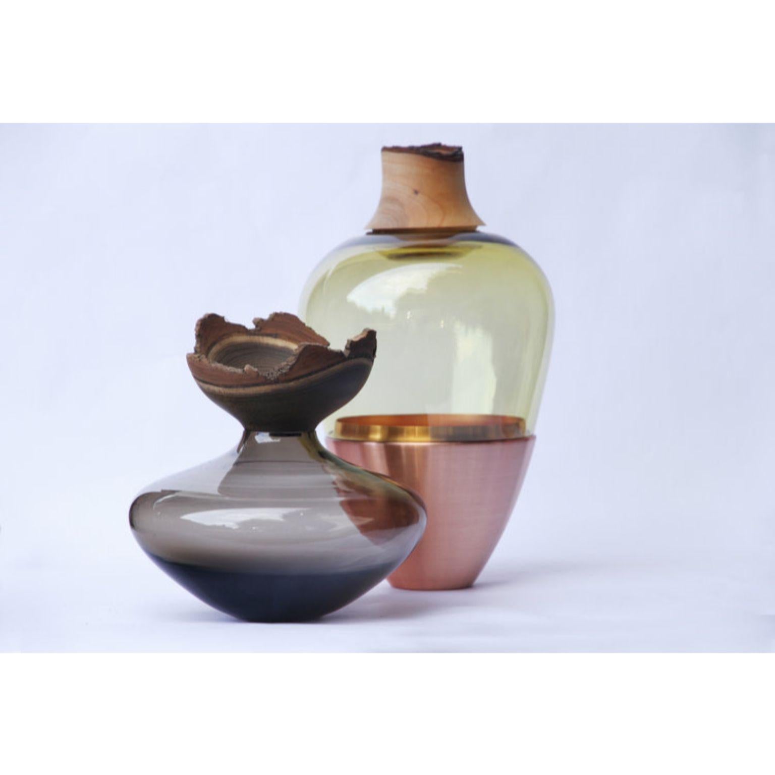 Organic Modern Olive and Copper India I Stacking Vessel , Pia Wüstenberg For Sale