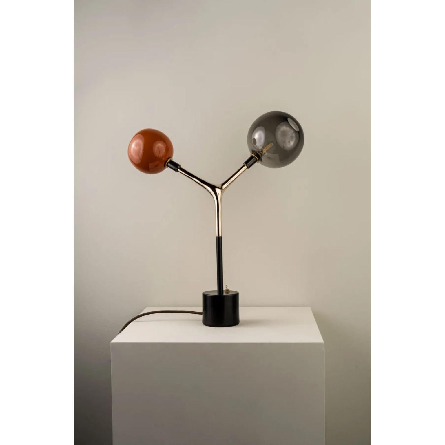 Mexican Olive and Smoke Mácula Table Lamp by Isabel Moncada For Sale
