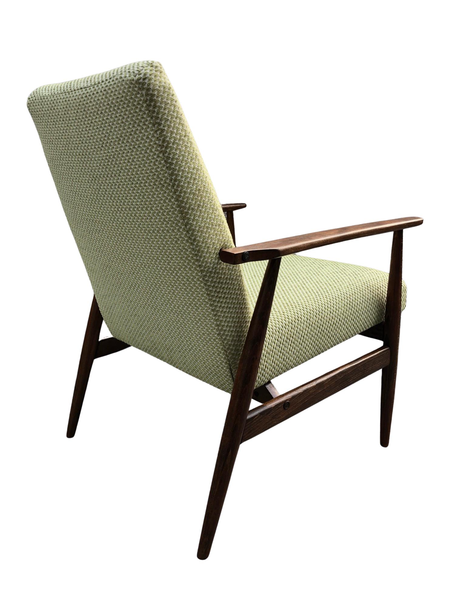 Hand-Crafted Olive Armchair by Henryk Lis, Europe, 1960s For Sale