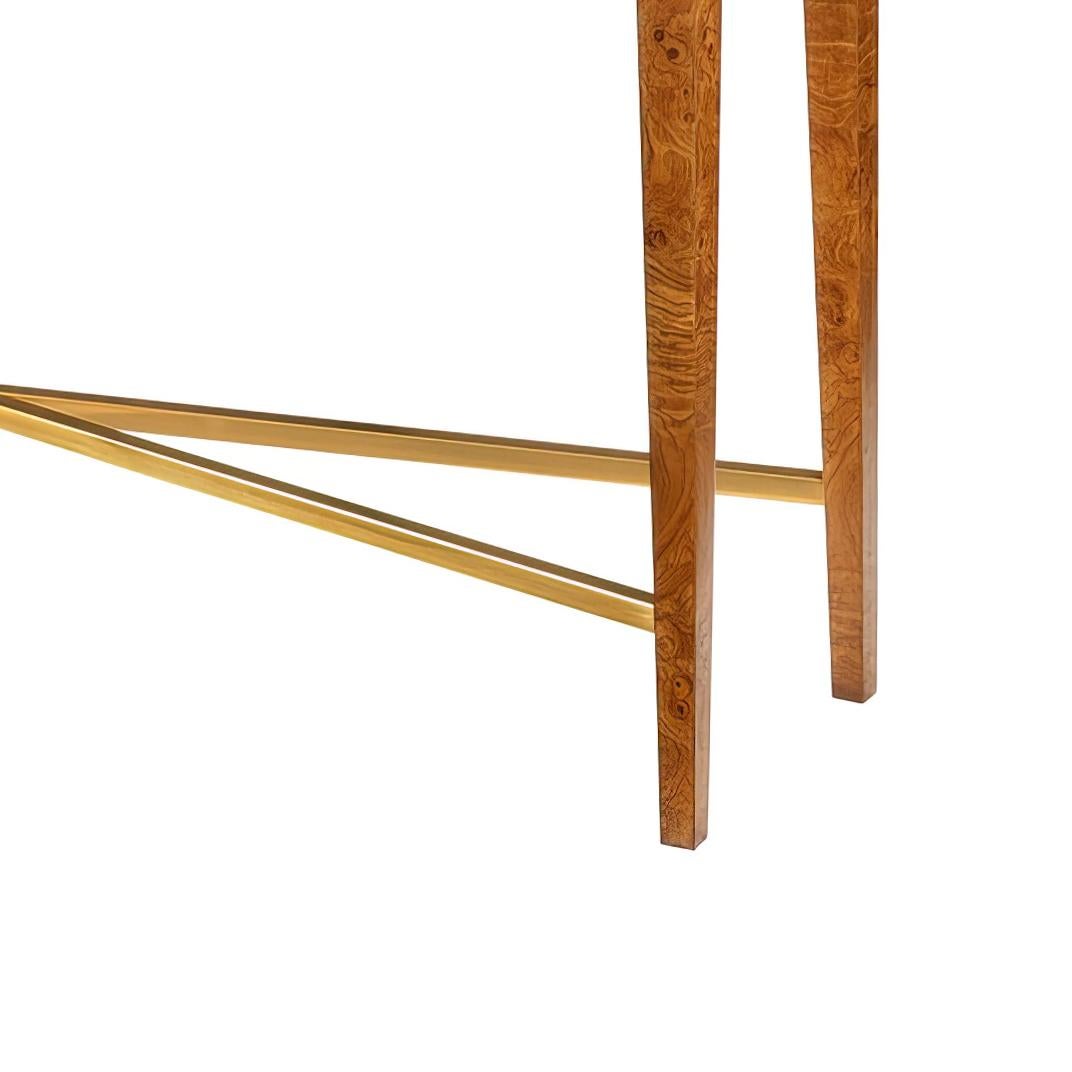 Mid-Century Modern Table console en loupe de frêne Oliver en vente