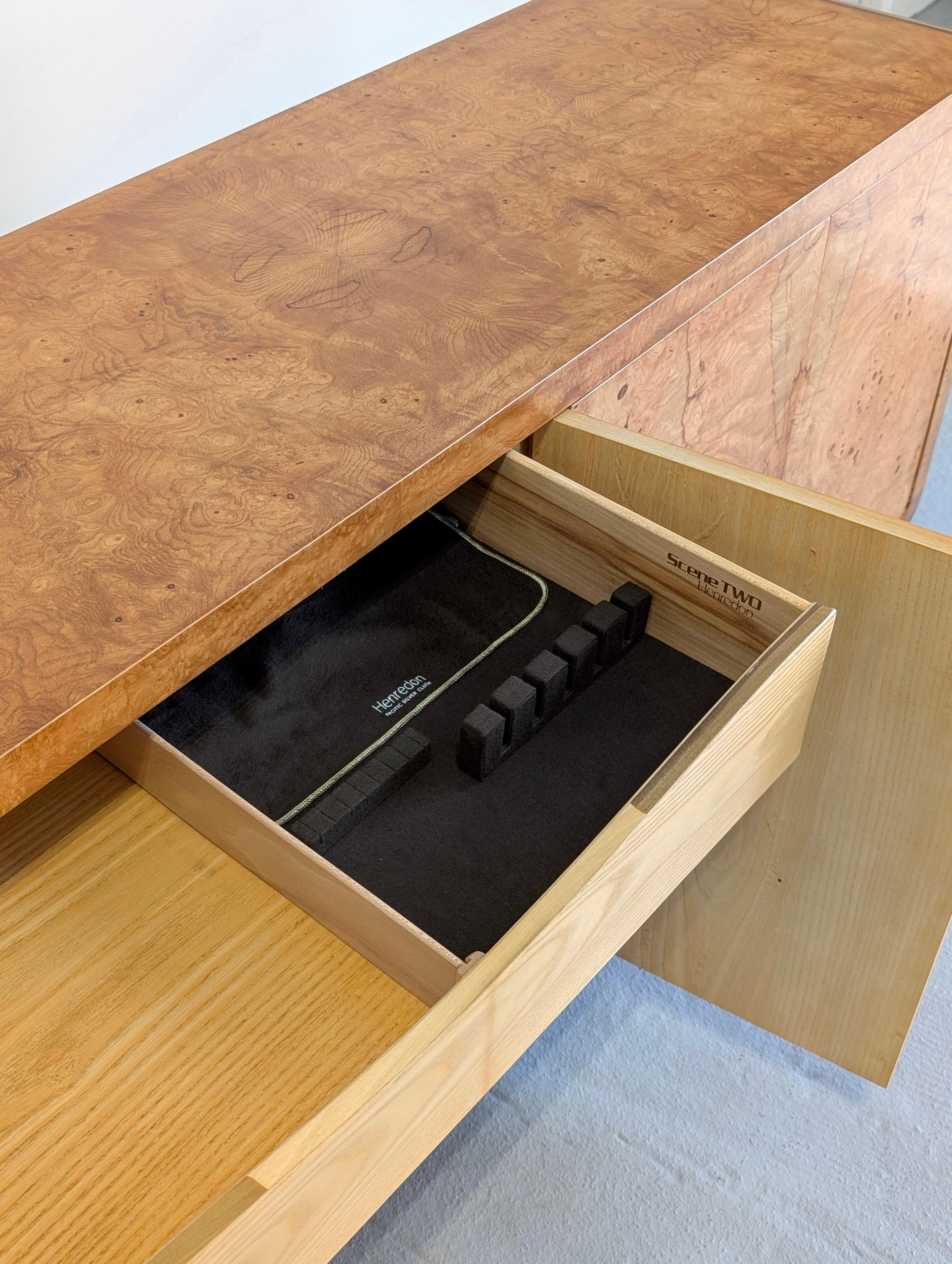 Olive Ash Burlwood Credenza by Henredon, Scene Two 4