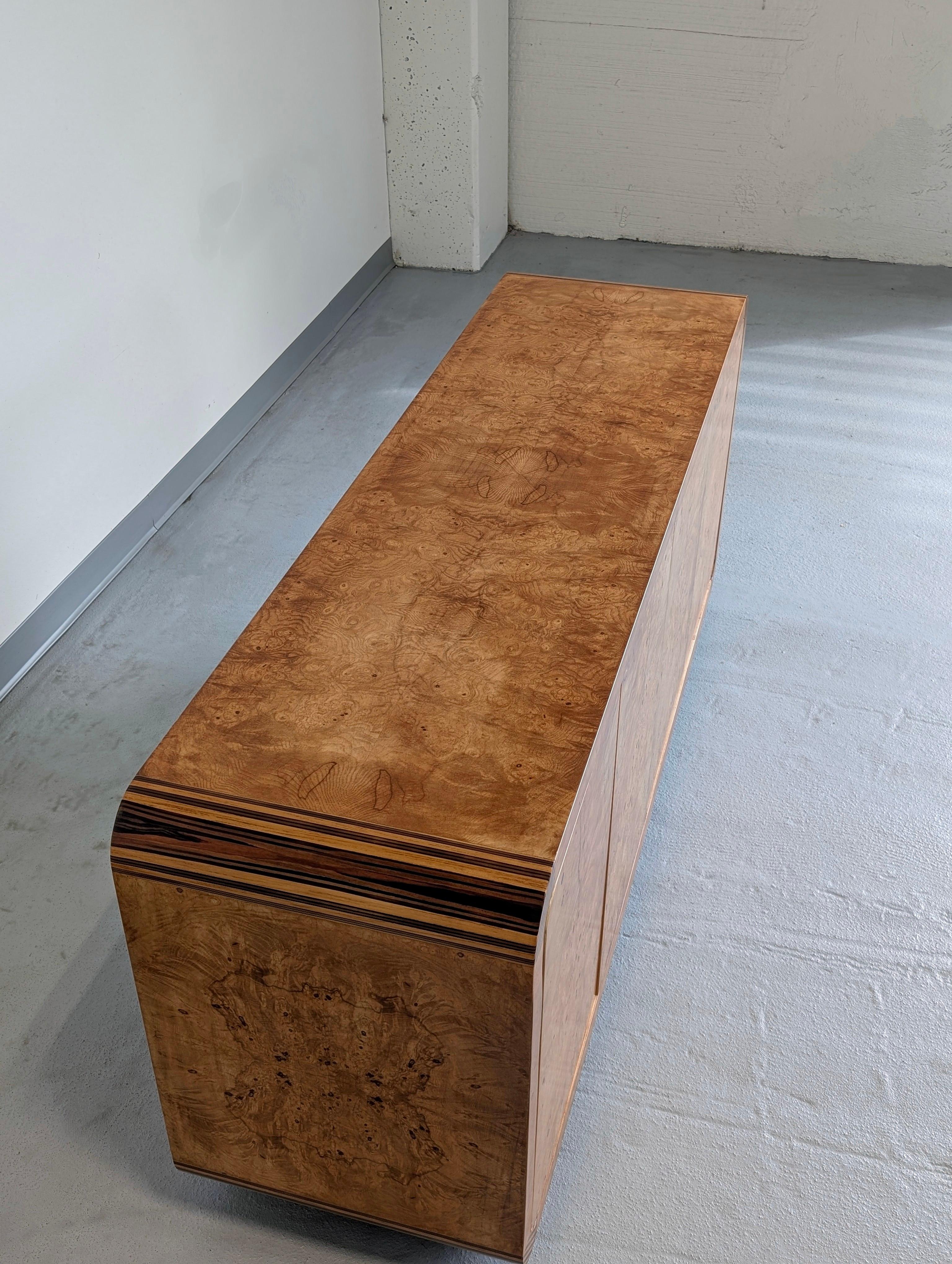 20th Century Olive Ash Burlwood Credenza by Henredon, Scene Two