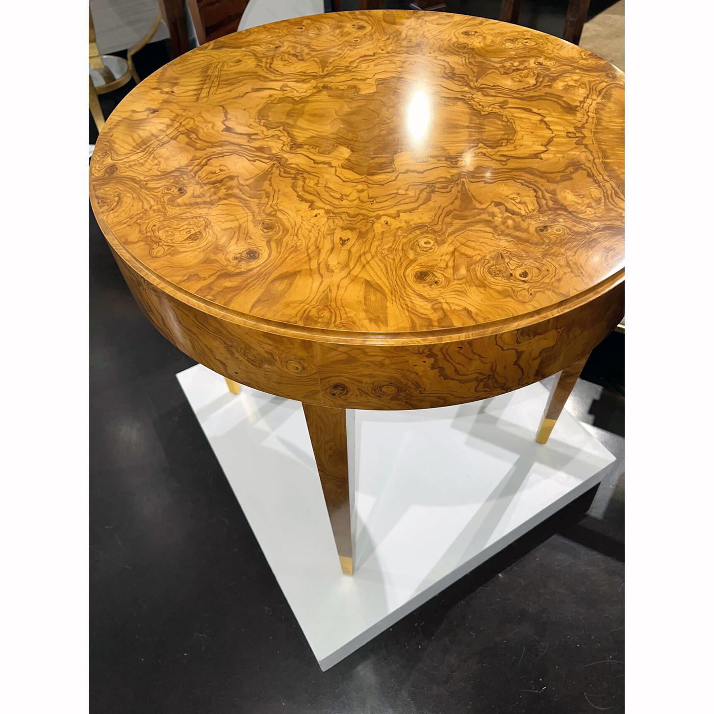 Vietnamese Olive Ashe Burl Side Table For Sale