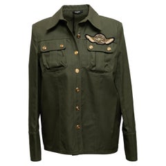 Top abotonado verde oliva Balmain Embellished Army Talla FR 42