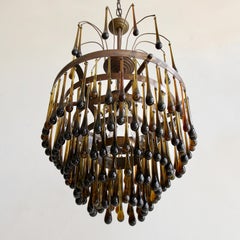 Olive Brown Teardrop Waterfall Chandelier