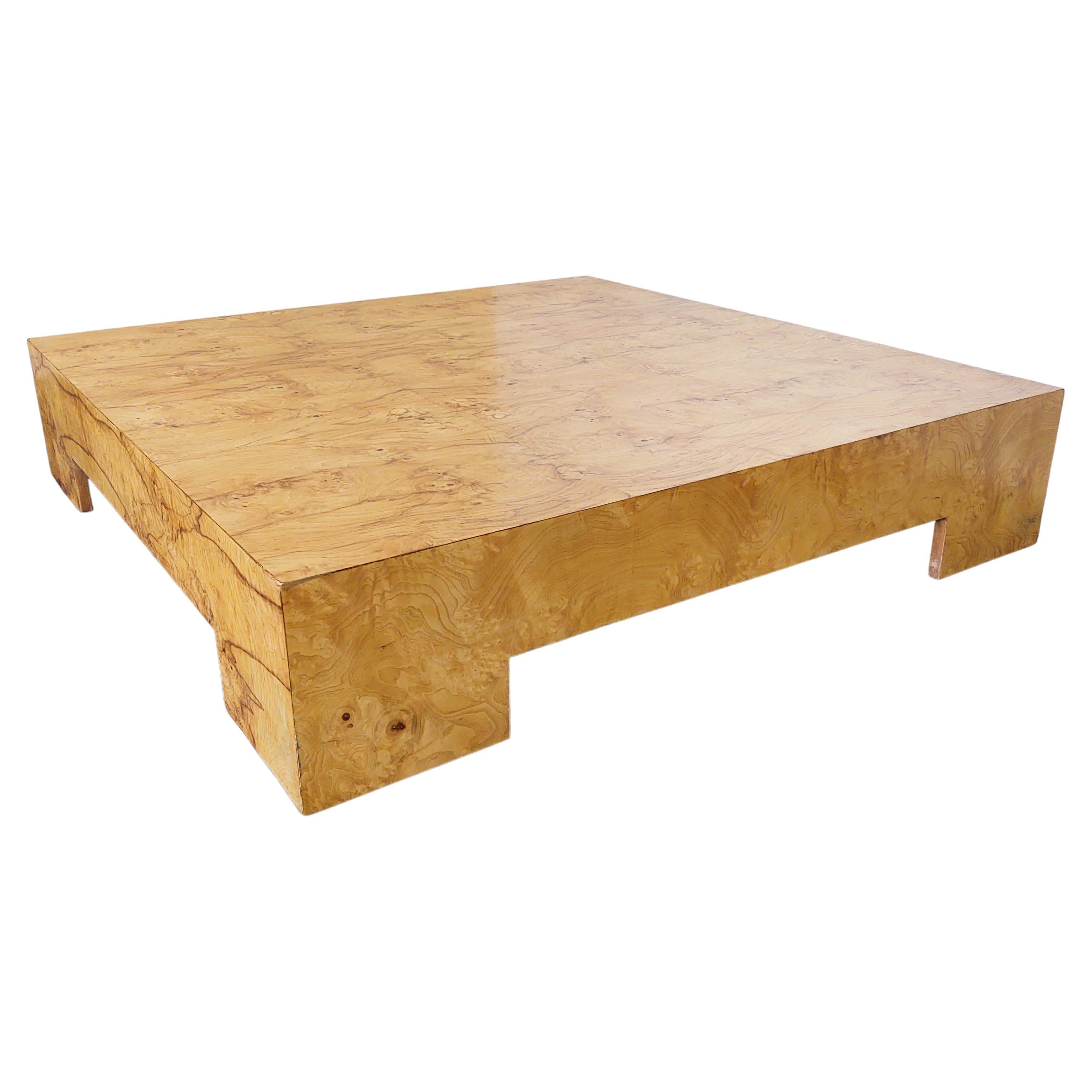 Olive Burl Low Profile Coffee Table by Milo Baughman
