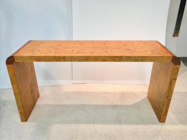 Olive Burl Waterfall Console Table Henredon Scene Two For ...