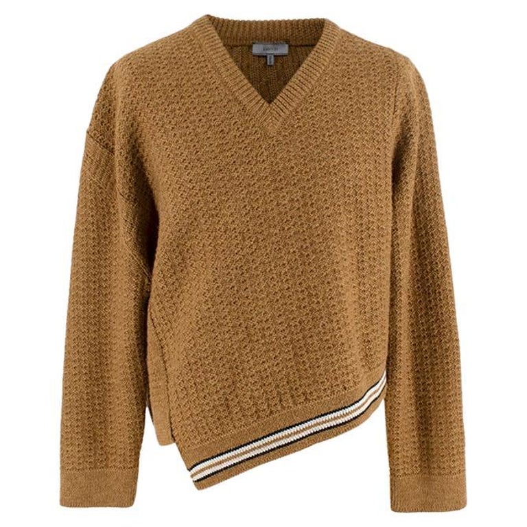 Olive Cable Knit Asymmetric Knit Jumper at 1stDibs