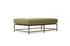 Olive Canvas and Blackened Steel Bench