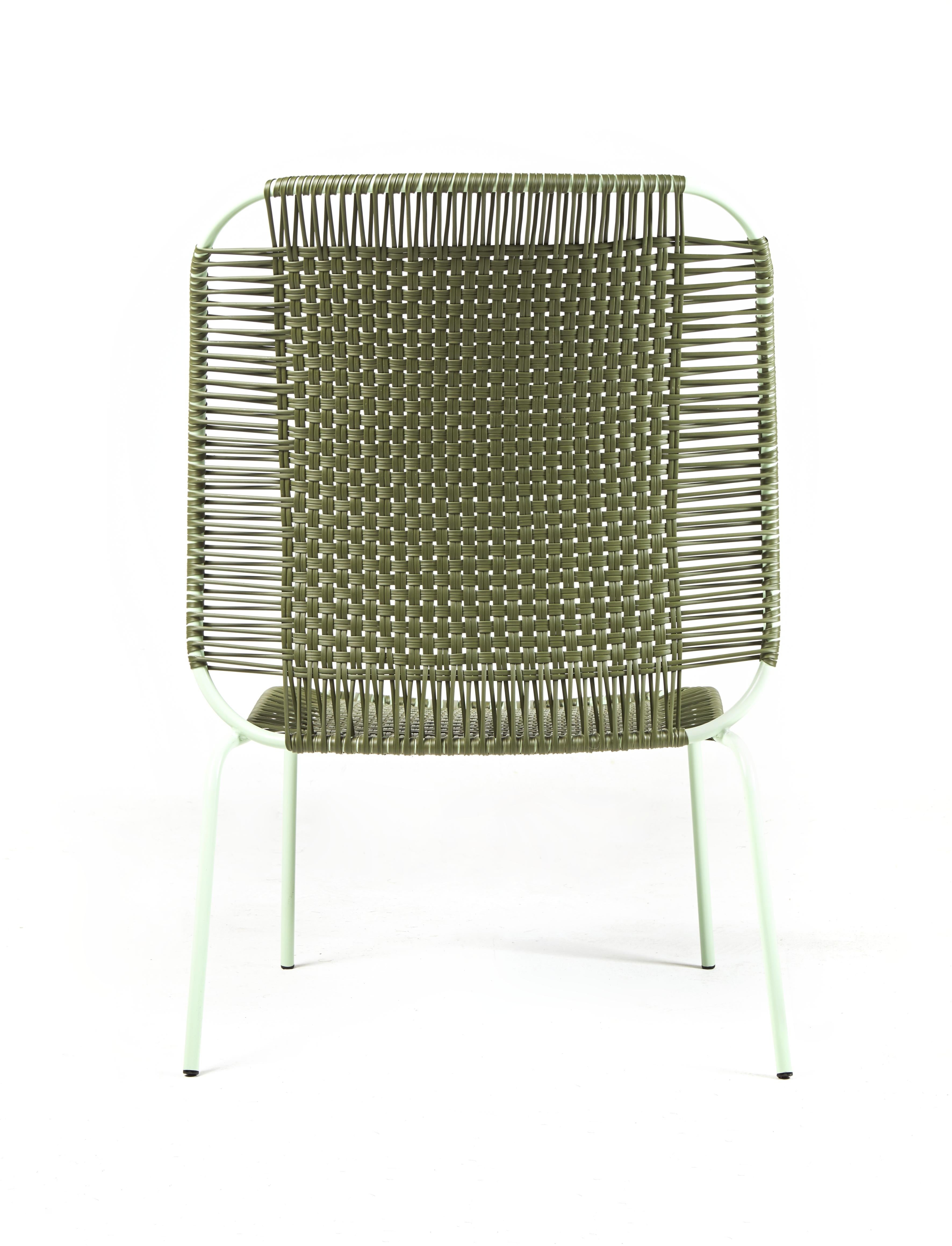 Powder-Coated Olive Cielo Lounge High Chair by Sebastian Herkner For Sale