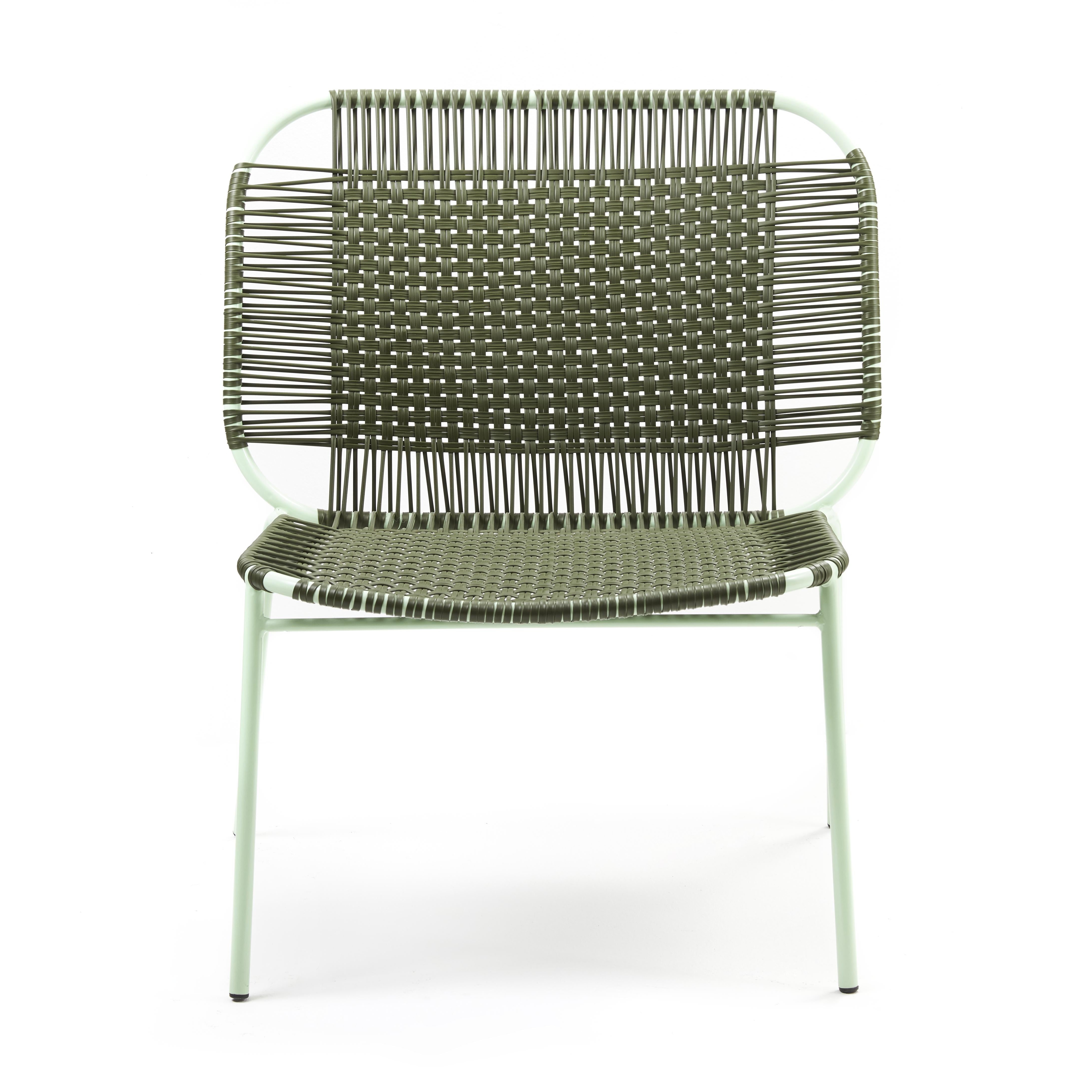 German Olive Cielo Lounge Low Chair by Sebastian Herkner For Sale