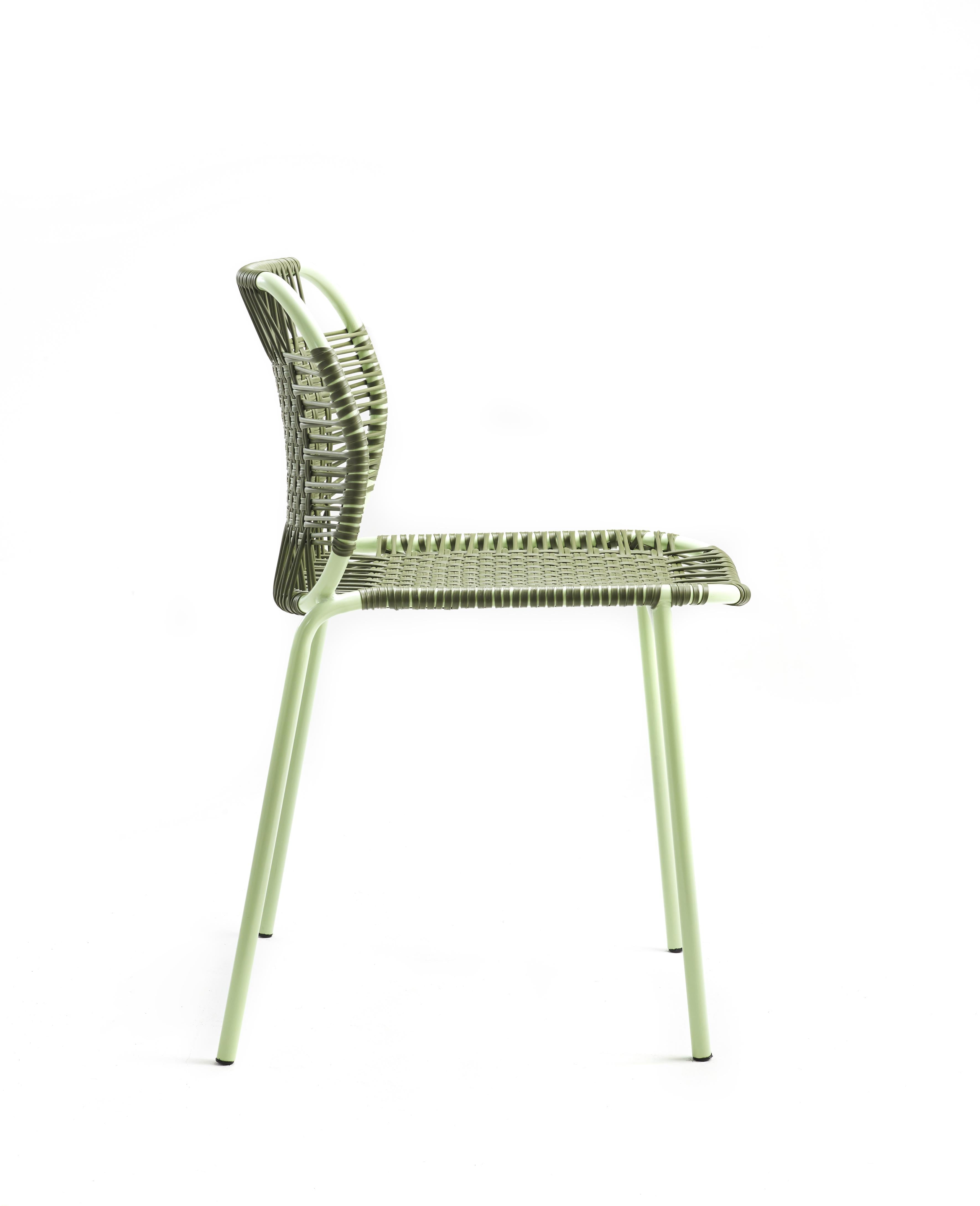 German Olive Cielo Stacking Chair by Sebastian Herkner For Sale